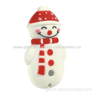 Lovely USB Disk for Christmas Gift Items, 4 or 8GB, PVC Design, Cheapest Rate